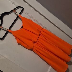 I.N. San Francisco Small Bright Orange Mini Dress